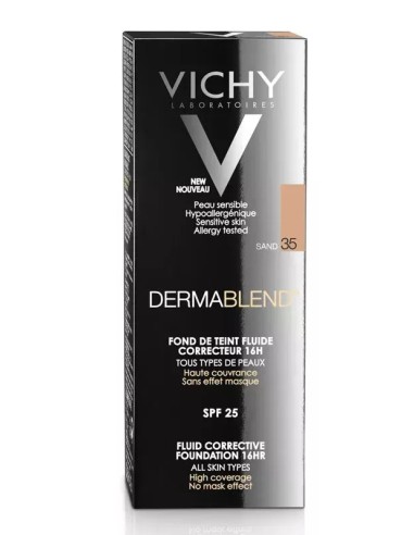 DERMABLEND FONDO DE MAQUILLAJE CORRECTOR VICHY COSMETICA CORRECTORA 1 ENVASE 30 ml COLOR 35 SAND