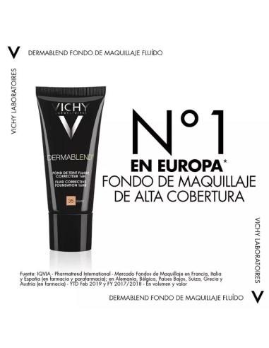 DERMABLEND FONDO DE MAQUILLAJE CORRECTOR VICHY COSMETICA CORRECTORA 1 ENVASE 30 ml COLOR 35 SAND