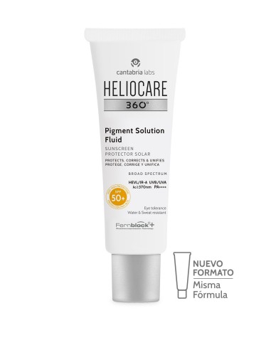 HELIOCARE 360 PIGMENT SOLUTION FLUID PROTECTOR SOLAR PROTEGE CORRIGE Y UNIFICA SPF50+ 1 ENVASE 50 ml