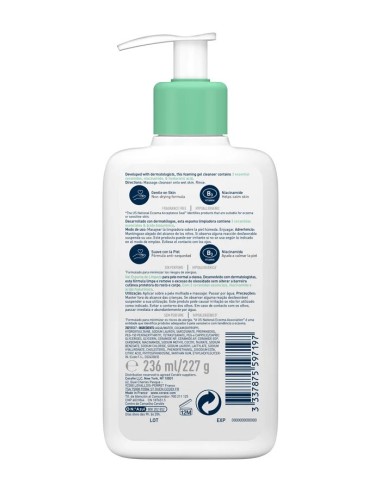 CERAVE GEL LIMPIADOR ESPUMOSO 1 ENVASE 1000 ml