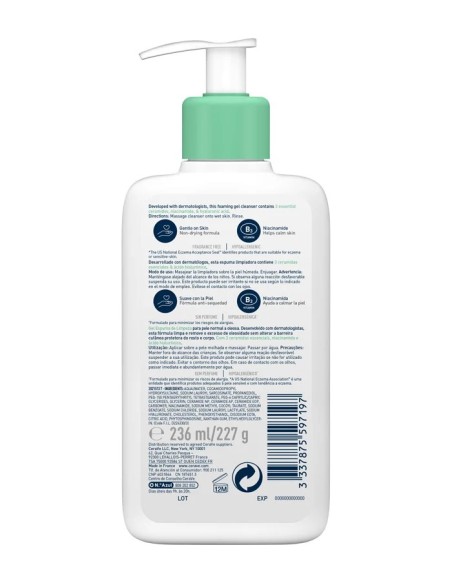 CERAVE GEL LIMPIADOR ESPUMOSO 1 ENVASE 1000 ml