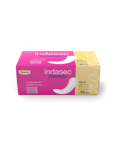 COMPRESA PERDIDAS LEVES INDASEC DISCREET MICRO 28 UNIDADES