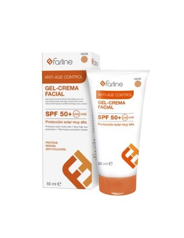 FARLINE GEL-CREMA FACIAL ANTIAGE CONTROL SPF 50+ CON COLOR 1 ENVASE 50 ML