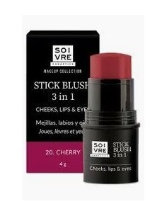 SOIVRE COSMETICS BLUSH 3 IN 1 MEJILLAS LABIOS Y OJOS 1 STICK 4 g COLOR CHERRY