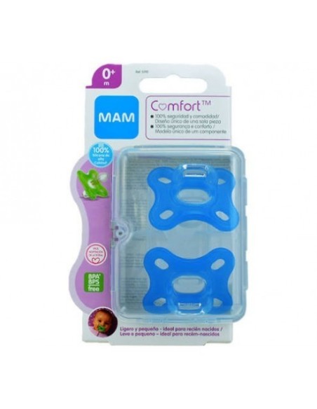 CHUPETE SILICONA MAM COMFORT A 0 - 3 MESES PACK DOBLE