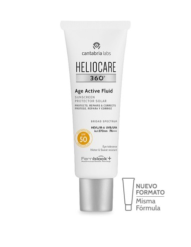 HELIOCARE 360 AGE ACTIVE FLUID PROTECTOR SOLAR PROTEGE REPARA Y CORRIGE 1 ENVASE 50 ml