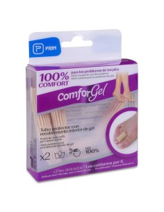 TUBO PROTECTOR DEDOS RECUBRIMIENTO INTERIOR GEL COMFORGEL TEJIDO CANALE 1,5 cm DIAMETRO 2 UNIDADES